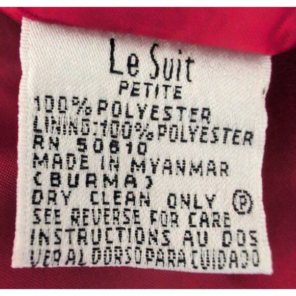 Le Suit Petite Skirt Suit 8P Red Crepe Lined Pencil Skirt Career Office Church - Picture 6 of 7